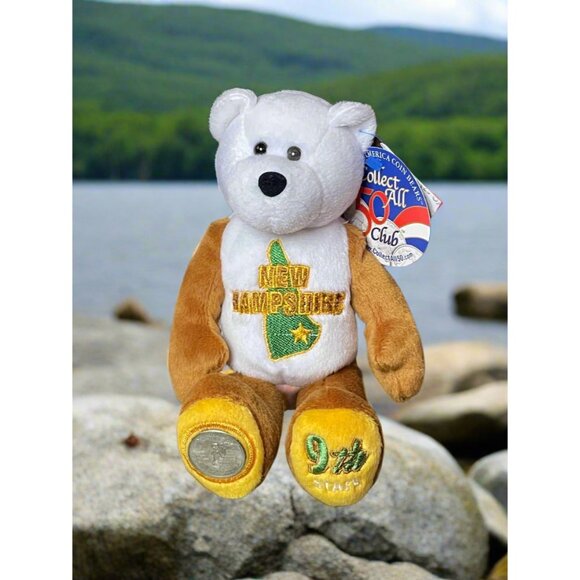 2000 Limited Treasures New Hampshire State Quarter Coin Bean Bear Plush - Picture 1 of 5